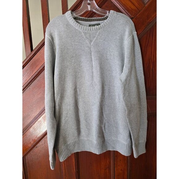 Eddie Bauer Gray Crewneck Sweater L Cotton Mens Pullover - Picture 1 of 5